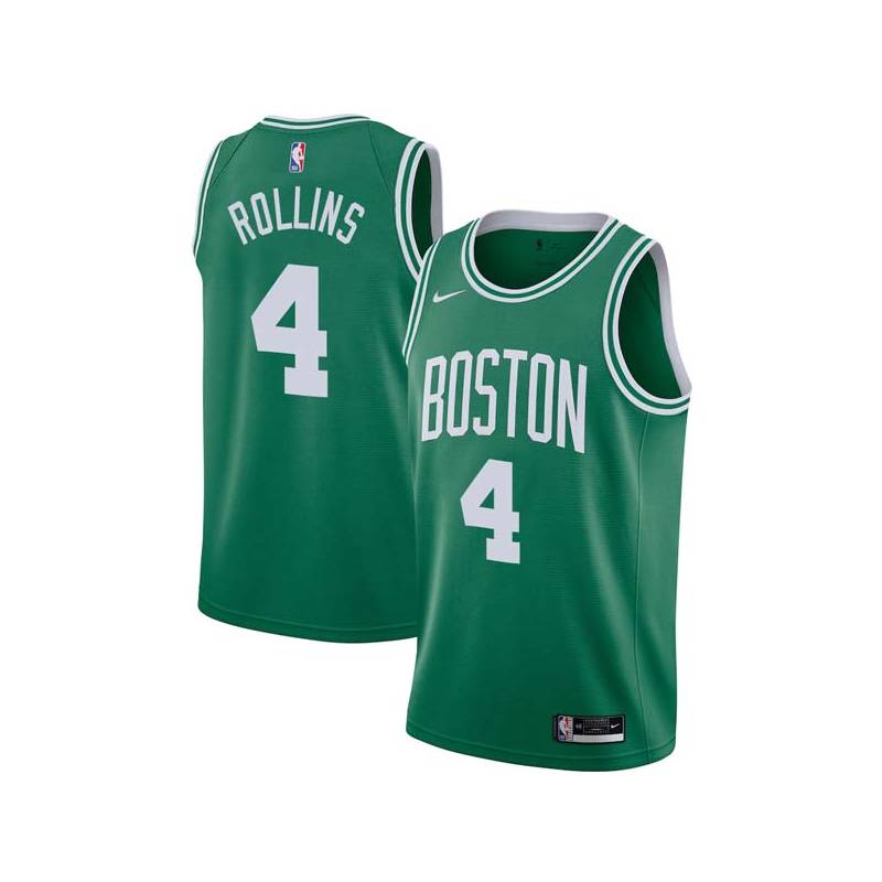 Green Kenny Rollins Twill Basketball Jersey -Celtics #4 Rollins Twill Jerseys, FREE SHIPPING