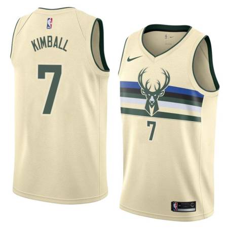 Cream Toby Kimball Bucks #7 Twill Basketball Jersey FREE SHIPPING