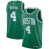 Green Carl Braun Twill Basketball Jersey -Celtics #4 Braun Twill Jerseys, FREE SHIPPING