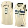 Cream Shaun Livingston Bucks #9 Twill Basketball Jersey FREE SHIPPING