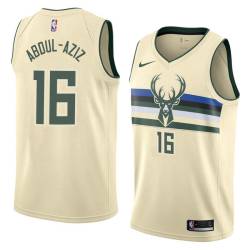 Cream Zaid Abdul-Aziz Bucks #16 Twill Basketball Jersey FREE SHIPPING