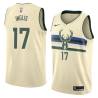 Cream Damien Inglis Bucks #17 Twill Basketball Jersey FREE SHIPPING