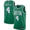 Green David Wesley Twill Basketball Jersey -Celtics #4 Wesley Twill Jerseys, FREE SHIPPING
