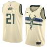 Cream Bob Weiss Bucks #21 Twill Basketball Jersey FREE SHIPPING