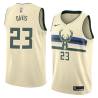 Cream Charles Davis Bucks #23 Twill Basketball Jersey FREE SHIPPING