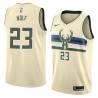 Cream Joe Wolf Bucks #23 Twill Basketball Jersey FREE SHIPPING