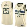 Cream Gary Brokaw Bucks #25 Twill Basketball Jersey FREE SHIPPING