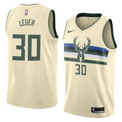 Cream Jon Leuer Bucks #30 Twill Basketball Jersey FREE SHIPPING