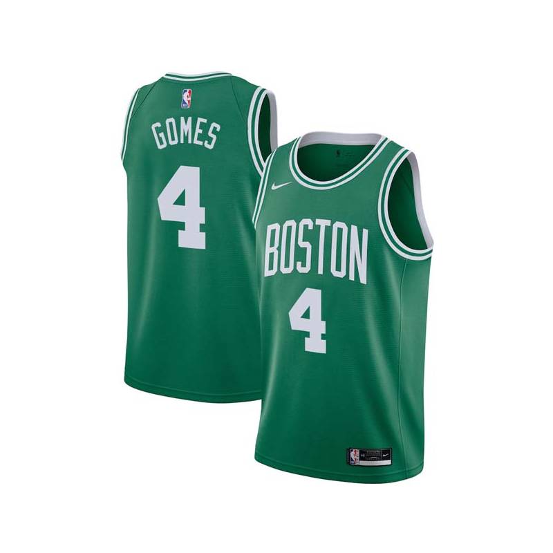 Green Ryan Gomes Twill Basketball Jersey -Celtics #4 Gomes Twill Jerseys, FREE SHIPPING