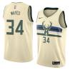 Cream Clyde Mayes Bucks #34 Twill Basketball Jersey FREE SHIPPING