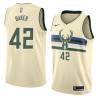 Cream Vin Baker Bucks #42 Twill Basketball Jersey FREE SHIPPING