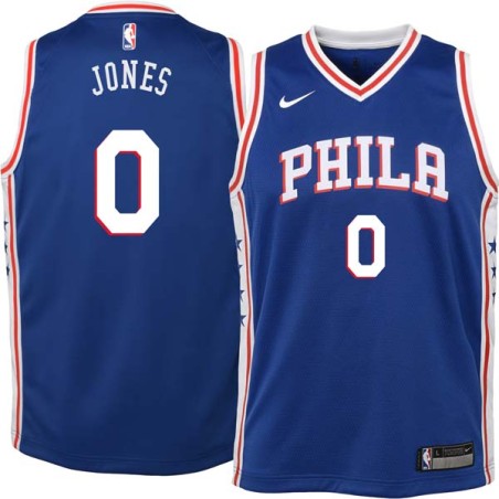 Blue Alvin Jones Twill Basketball Jersey -76ers #0 Jones Twill Jerseys, FREE SHIPPING