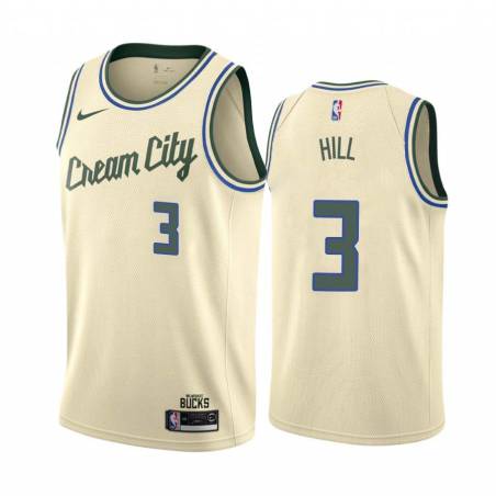 Cream_City George Hill Bucks #3 Twill Basketball Jersey FREE SHIPPING