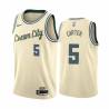 Cream_City Fred Carter Bucks #5 Twill Basketball Jersey FREE SHIPPING