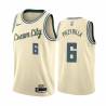 Cream_City Joel Przybilla Bucks #6 Twill Basketball Jersey FREE SHIPPING