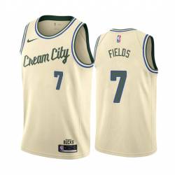 Cream_City Kenny Fields Bucks #7 Twill Basketball Jersey FREE SHIPPING