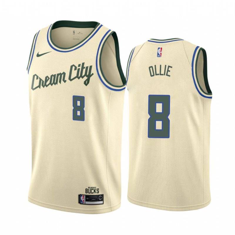 Cream_City Kevin Ollie Bucks #8 Twill Basketball Jersey FREE SHIPPING