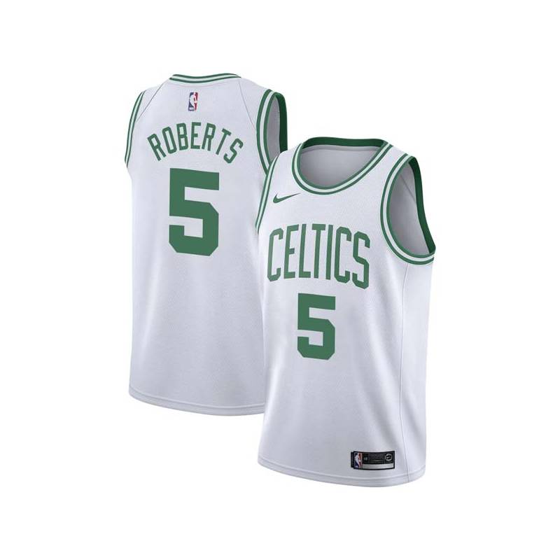 White Bill Roberts Twill Basketball Jersey -Celtics #5 Roberts Twill Jerseys, FREE SHIPPING