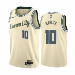 Cream_City Bob Warlick Bucks #10 Twill Basketball Jersey FREE SHIPPING