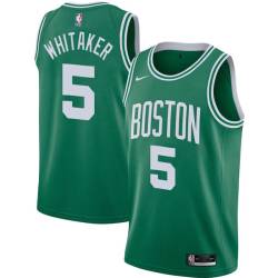 Green Skippy Whitaker Twill Basketball Jersey -Celtics #5 Whitaker Twill Jerseys, FREE SHIPPING