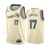 Cream_City Mike Dunleavy Bucks #17 Twill Basketball Jersey FREE SHIPPING