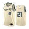 Cream_City Russ Lee Bucks #21 Twill Basketball Jersey FREE SHIPPING