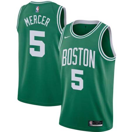 Green Ron Mercer Twill Basketball Jersey -Celtics #5 Mercer Twill Jerseys, FREE SHIPPING