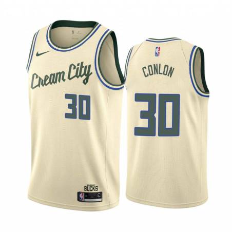 Cream_City Marty Conlon Bucks #30 Twill Basketball Jersey FREE SHIPPING