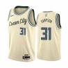 Cream_City Jamal Sampson Bucks #31 Twill Basketball Jersey FREE SHIPPING