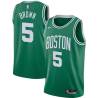 Green Kedrick Brown Twill Basketball Jersey -Celtics #5 Brown Twill Jerseys, FREE SHIPPING