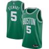 Green Michael Stewart Twill Basketball Jersey -Celtics #5 Stewart Twill Jerseys, FREE SHIPPING