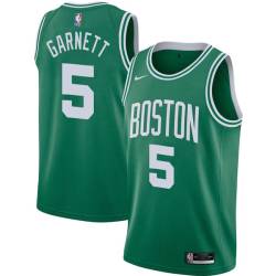 Green Kevin Garnett Twill Basketball Jersey -Celtics #5 Garnett Twill Jerseys, FREE SHIPPING