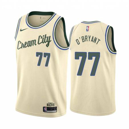 Cream_City Johnny O'Bryant Bucks #77 Twill Basketball Jersey FREE SHIPPING