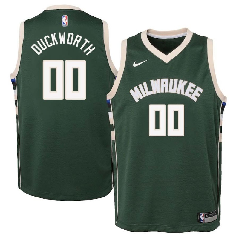 Green Kevin Duckworth Bucks #00 Twill Basketball Jersey FREE SHIPPING