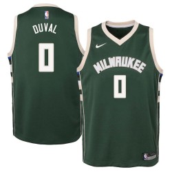 Green Trevon Duval Bucks #0 Twill Basketball Jersey FREE SHIPPING