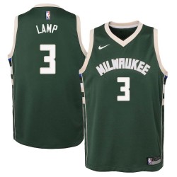 Green Jeff Lamp Bucks #3 Twill Basketball Jersey FREE SHIPPING