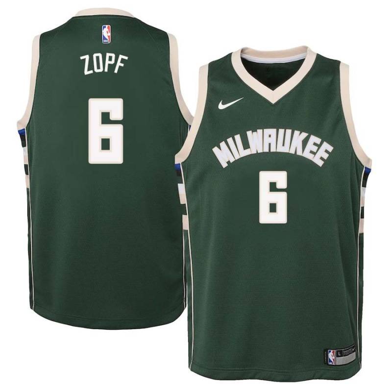 Green Bill Zopf Bucks #6 Twill Basketball Jersey FREE SHIPPING