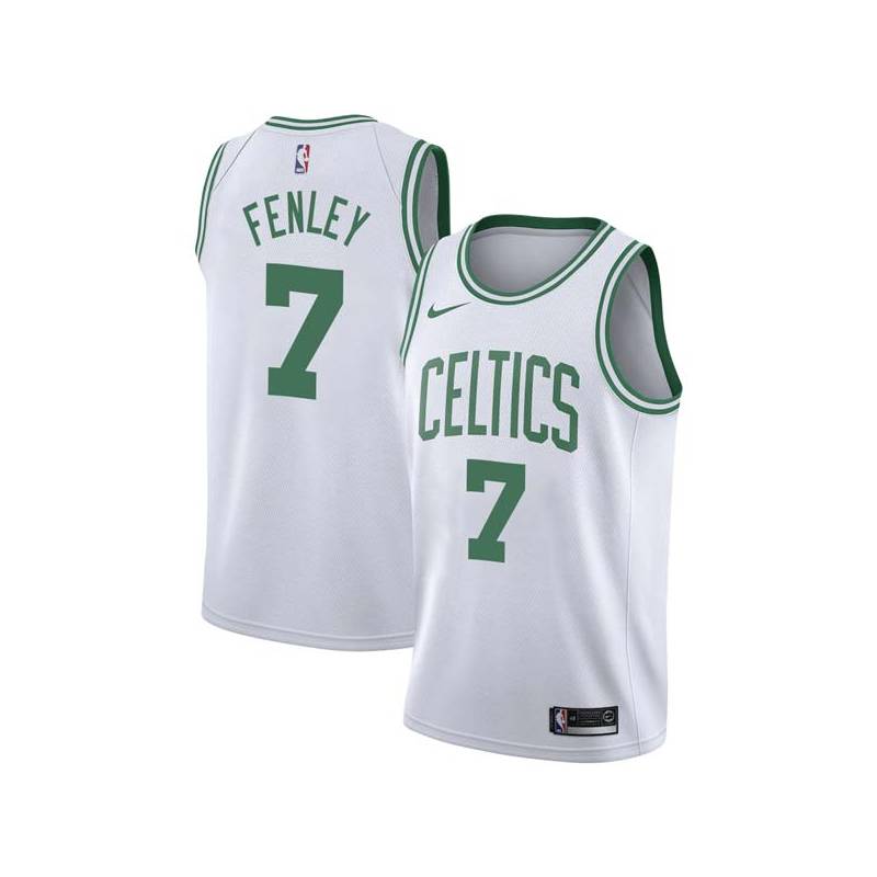 White Warren Fenley Twill Basketball Jersey -Celtics #7 Fenley Twill Jerseys, FREE SHIPPING