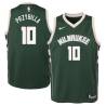 Green Joel Przybilla Bucks #10 Twill Basketball Jersey FREE SHIPPING