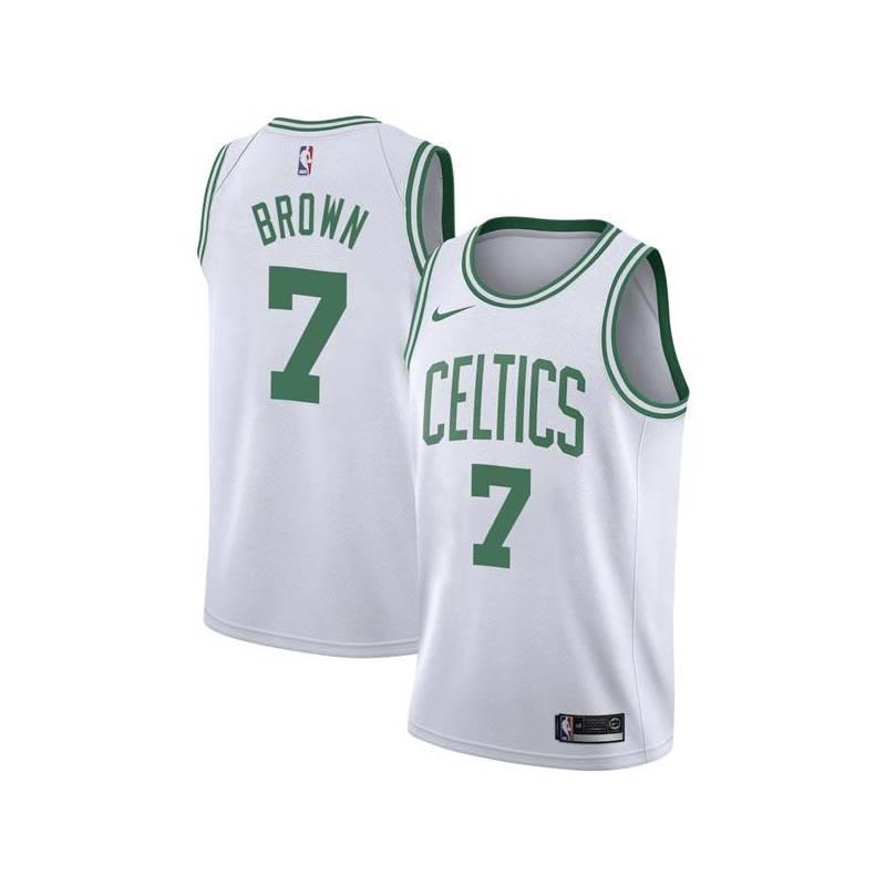 White Dee Brown Twill Basketball Jersey -Celtics #7 Brown Twill Jerseys, FREE SHIPPING