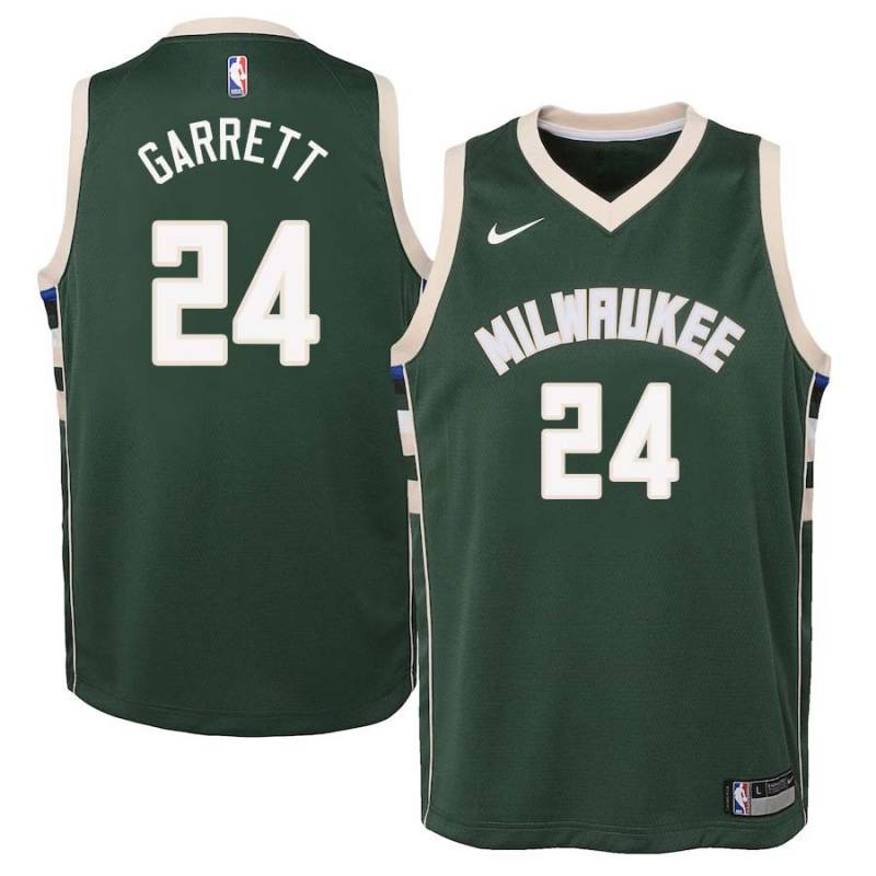 Green Dick Garrett Bucks #24 Twill Basketball Jersey FREE SHIPPING