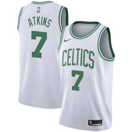 White Chucky Atkins Twill Basketball Jersey -Celtics #7 Atkins Twill Jerseys, FREE SHIPPING