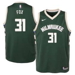 Green Jim Fox Bucks #31 Twill Basketball Jersey FREE SHIPPING