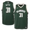 Green Swen Nater Bucks #31 Twill Basketball Jersey FREE SHIPPING