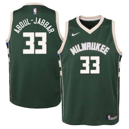 Green Kareem Abdul-Jabbar Bucks #33 Twill Basketball Jersey FREE SHIPPING