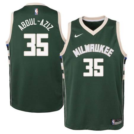 Green Zaid Abdul-Aziz Bucks #35 Twill Basketball Jersey FREE SHIPPING