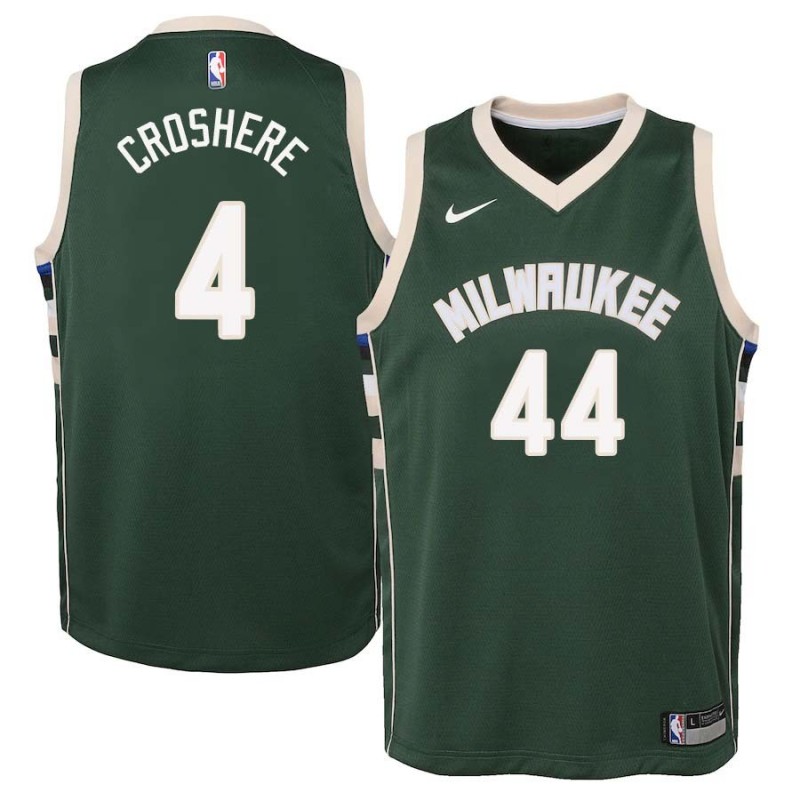 Green Austin Croshere Bucks #44 Twill Basketball Jersey FREE SHIPPING