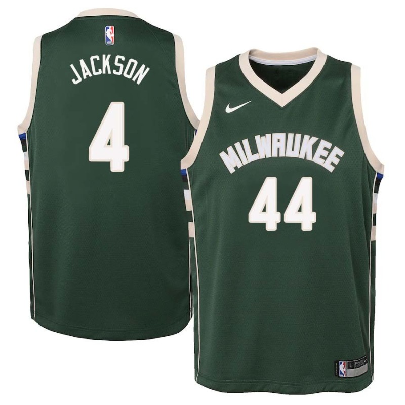 Green Justin Jackson Bucks #44 Twill Basketball Jersey FREE SHIPPING