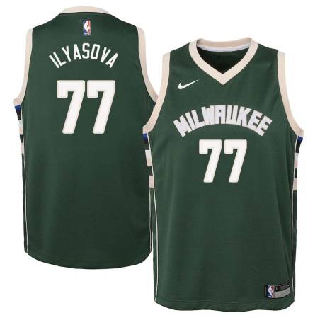 Green Ersan Ilyasova Bucks #77 Twill Basketball Jersey FREE SHIPPING