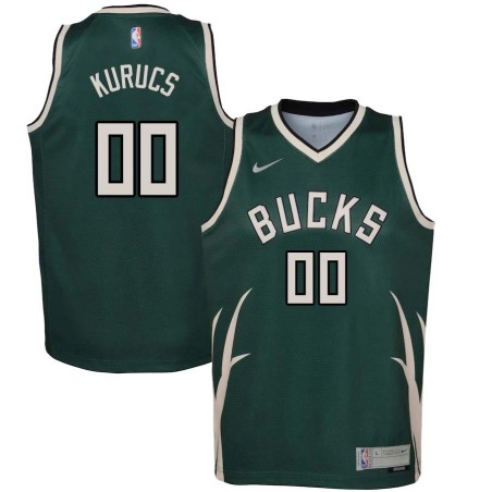 Green_Earned Rodions Kurucs Bucks #00 Twill Basketball Jersey FREE SHIPPING